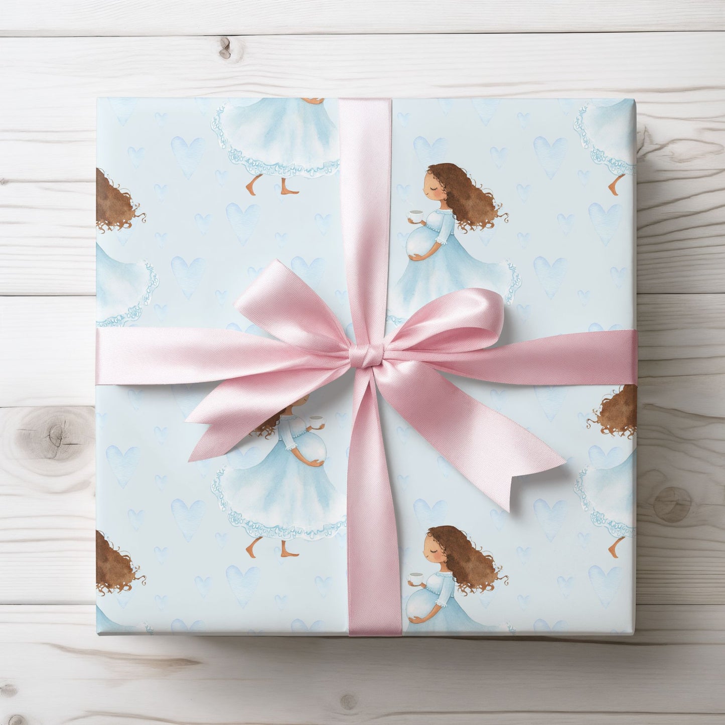 Blue Heart Maternity Gift Wrap