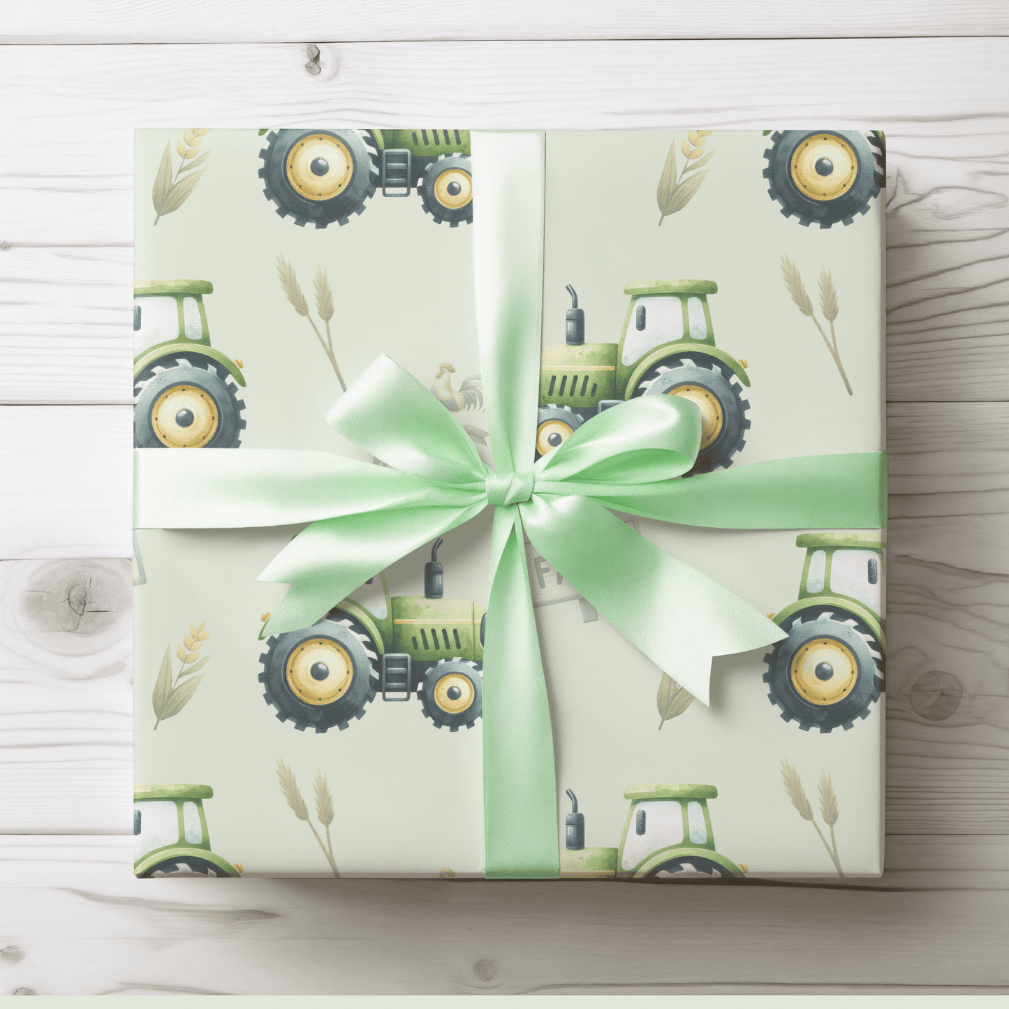 Green Tractor - Themed Wrapping Paper