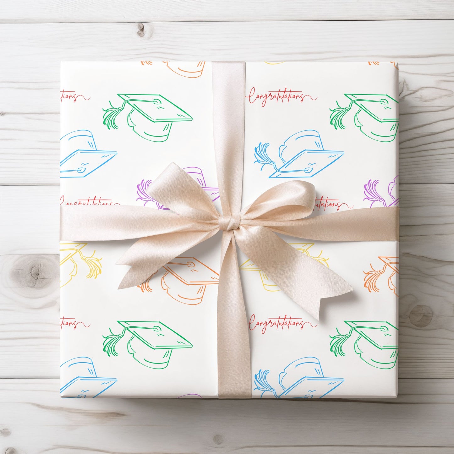 Rainbow Congratulations Wrapping Paper
