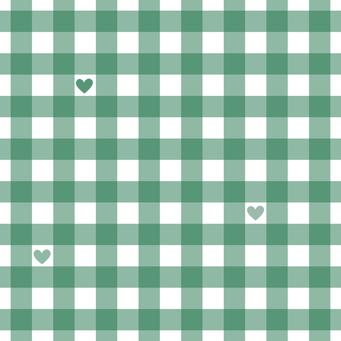 Gingham Green with Small Hearts Wrapping Papers