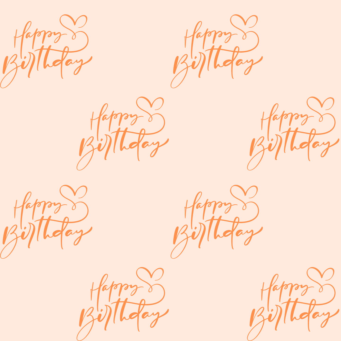 Chic Orange Happy Birthday Wrapping Paper