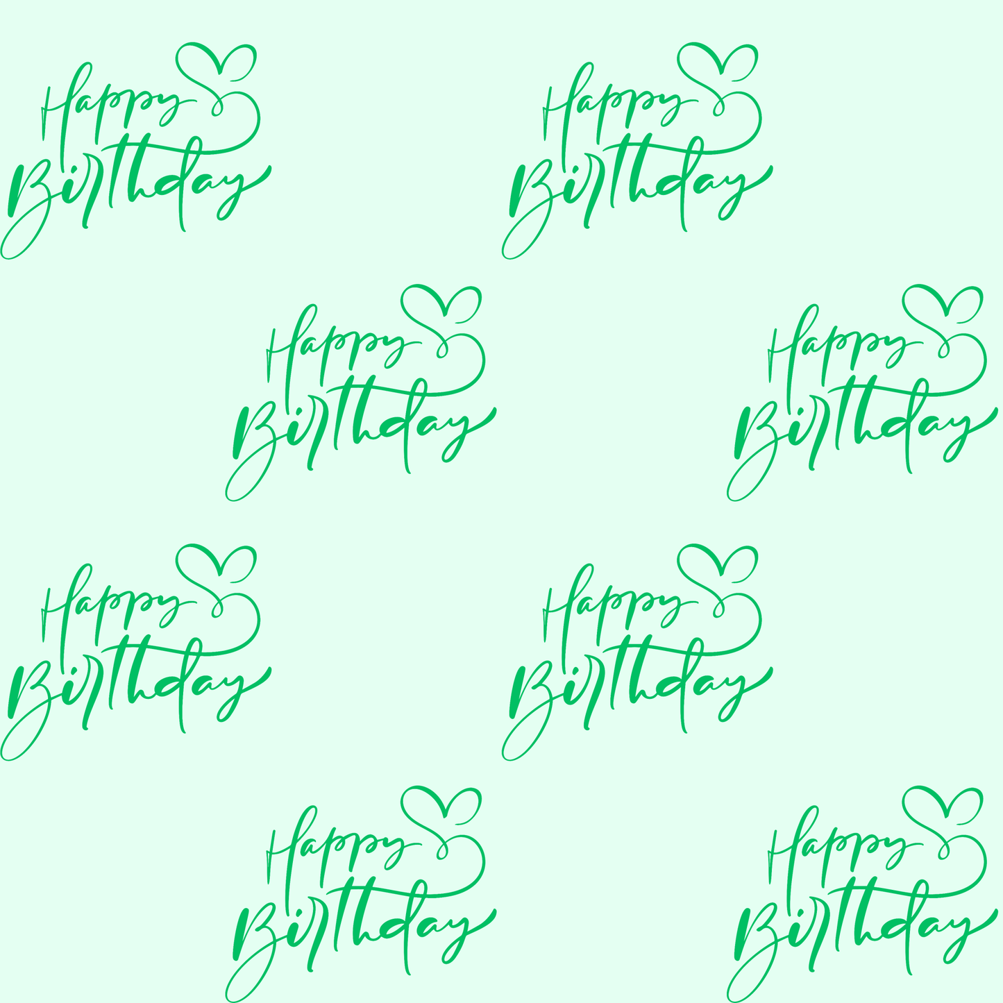 Whimsical Green Happy Birthday Wrapping Paper