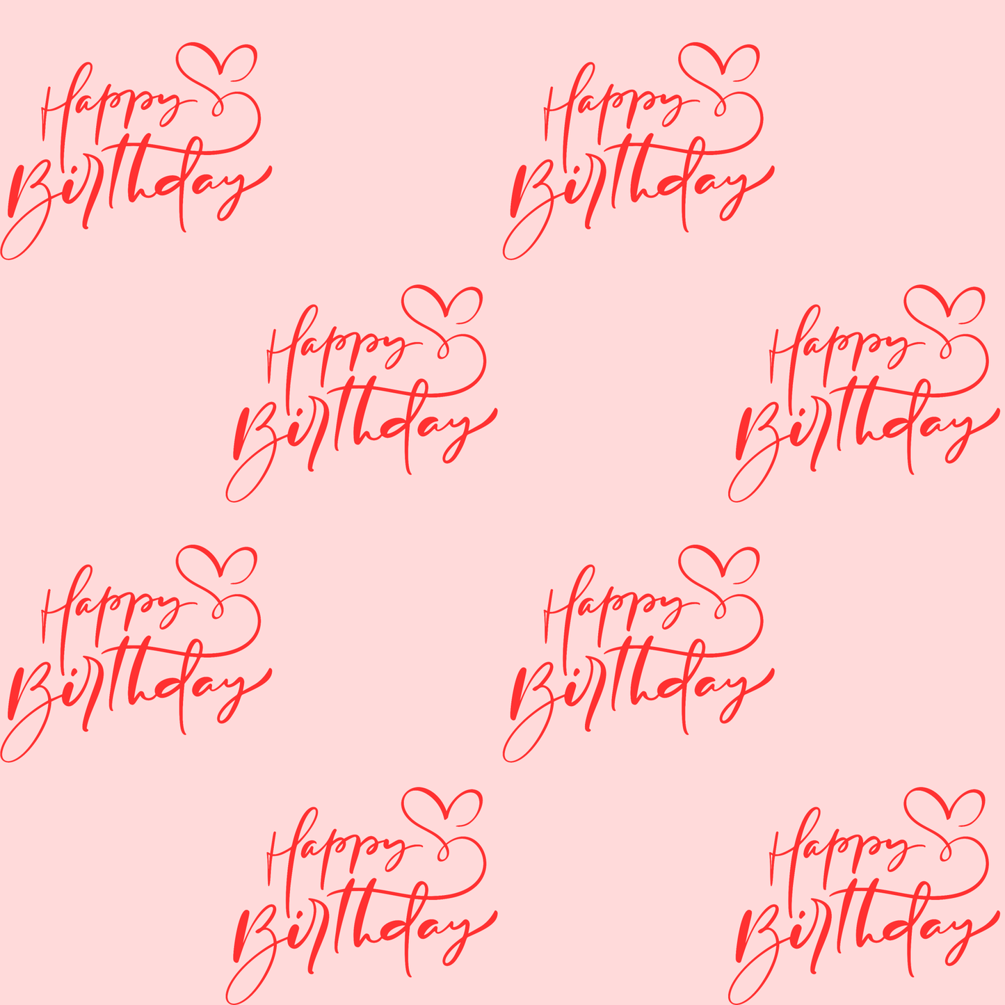 Cute Red and Pink Happy Birthday Wrapping Paper