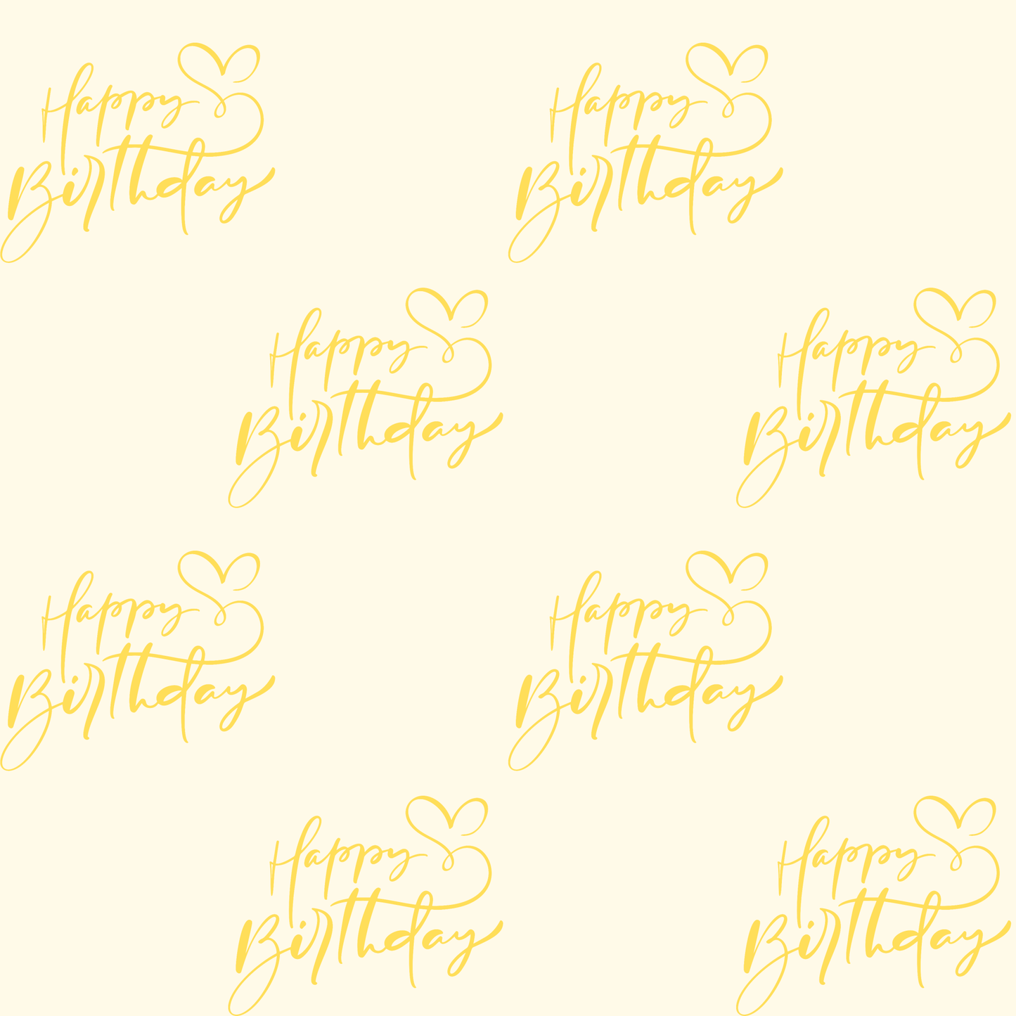 Elegant Yellow Happy Birthday Wrapping Paper
