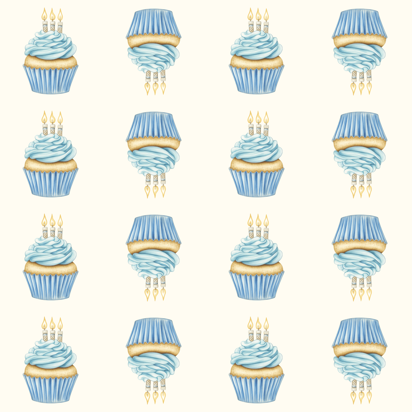 Festive Wrapping Papers with Cupcake Design