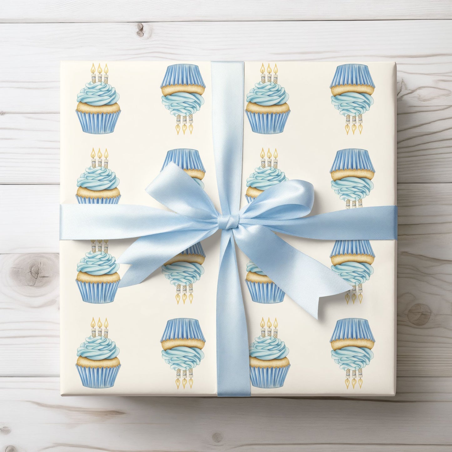 Festive Wrapping Papers with Cupcake Design