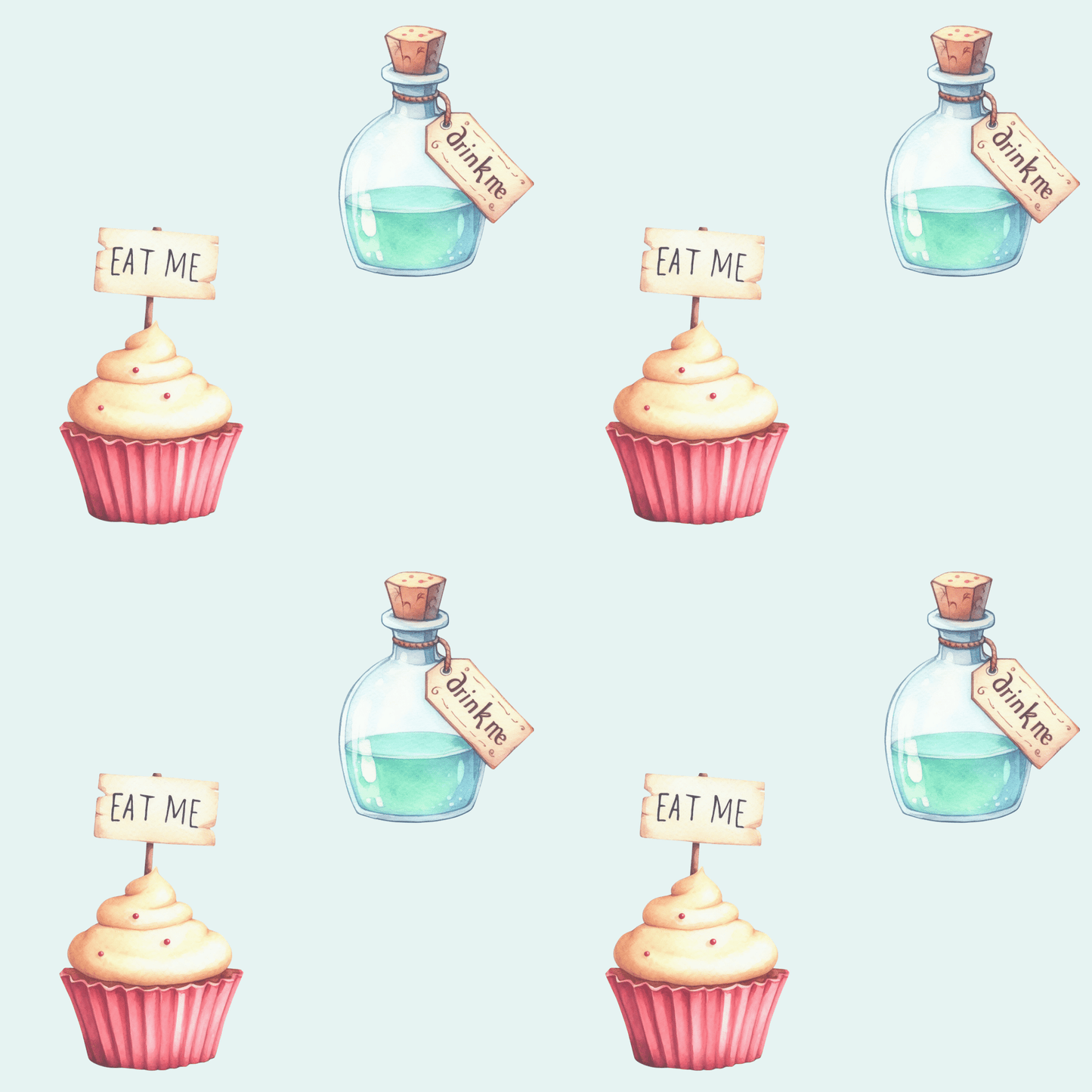 Eat Me, Drink Me Alice in Wonderland Gift Wrap