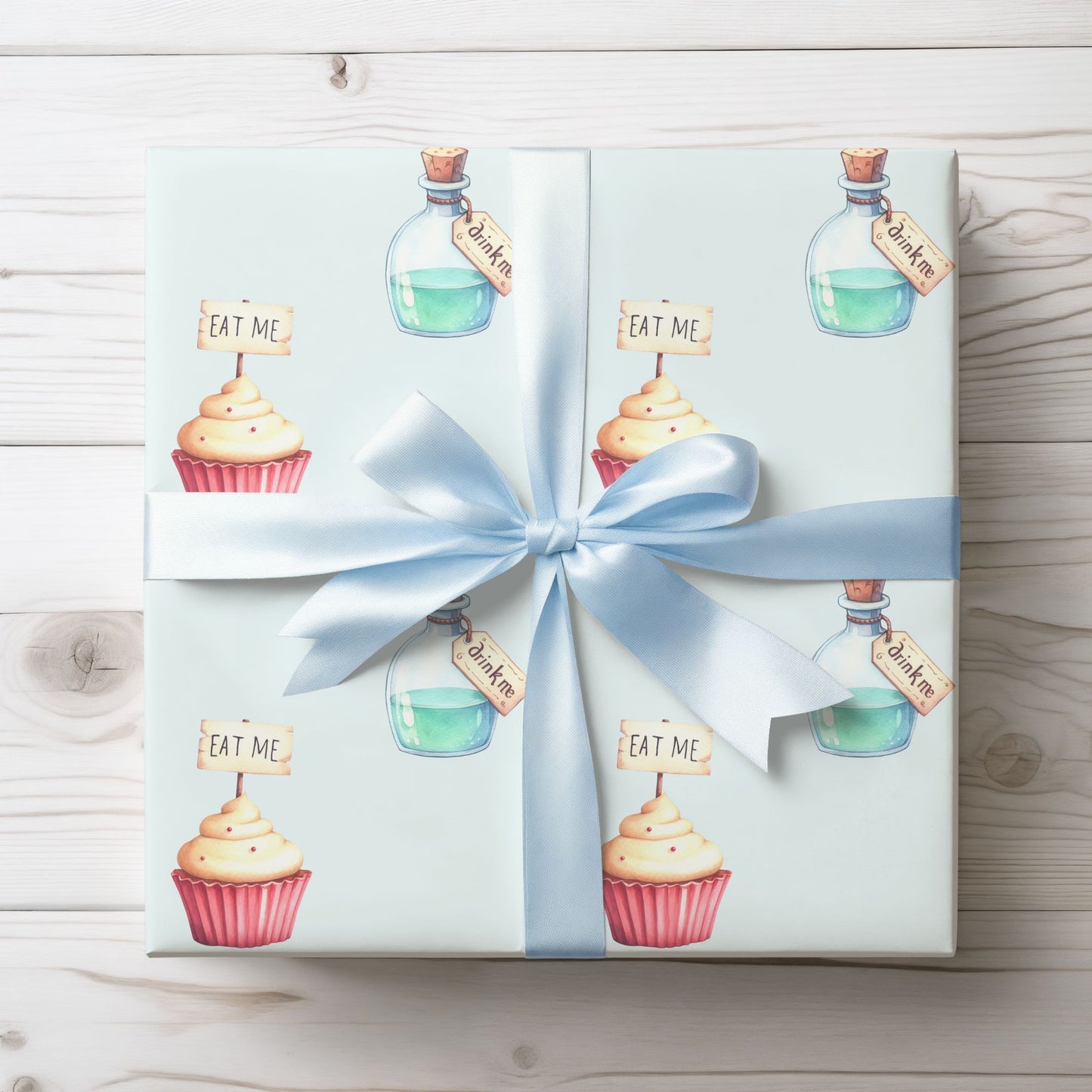 Eat Me, Drink Me Alice in Wonderland Gift Wrap