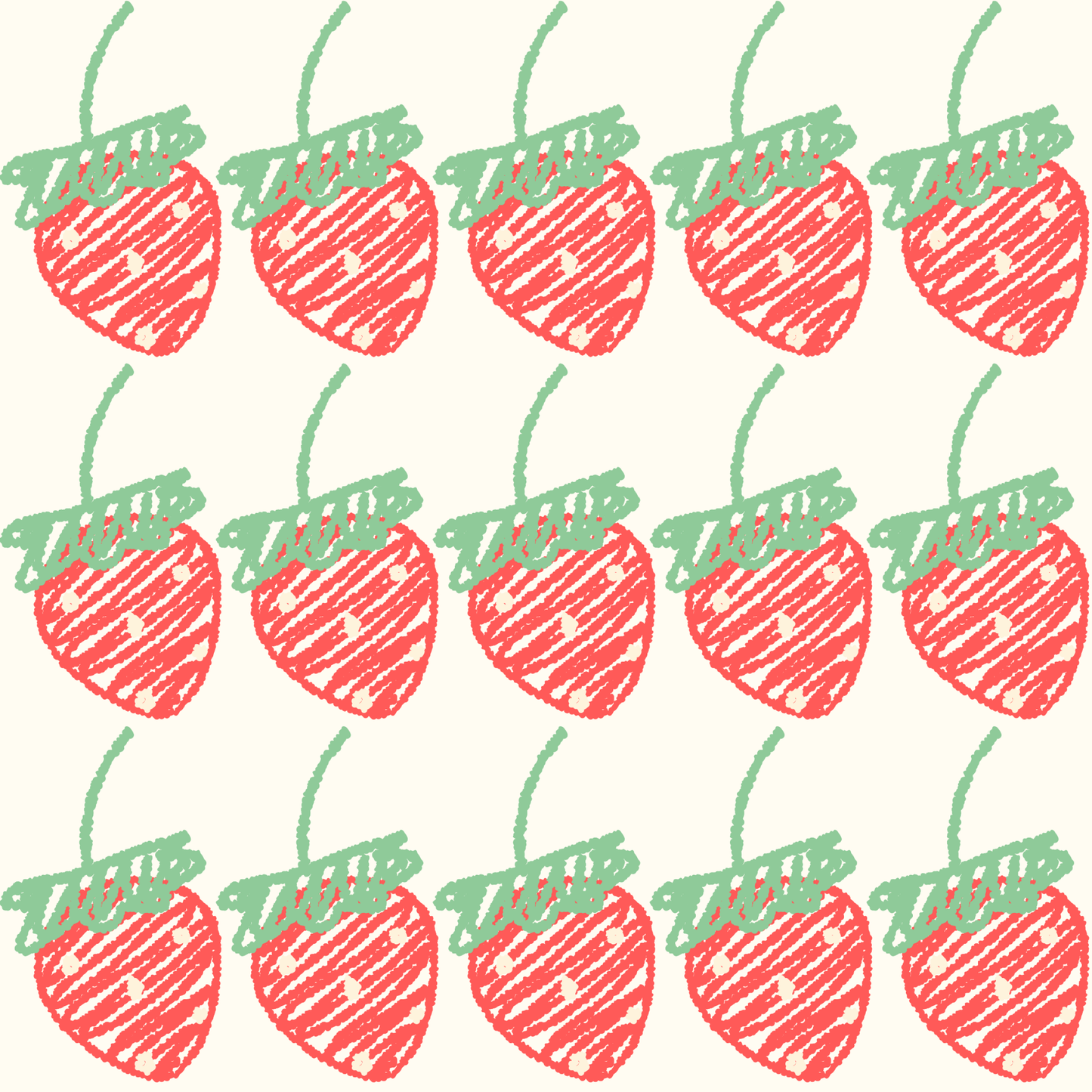 Strawberry Sketch on Cream Background