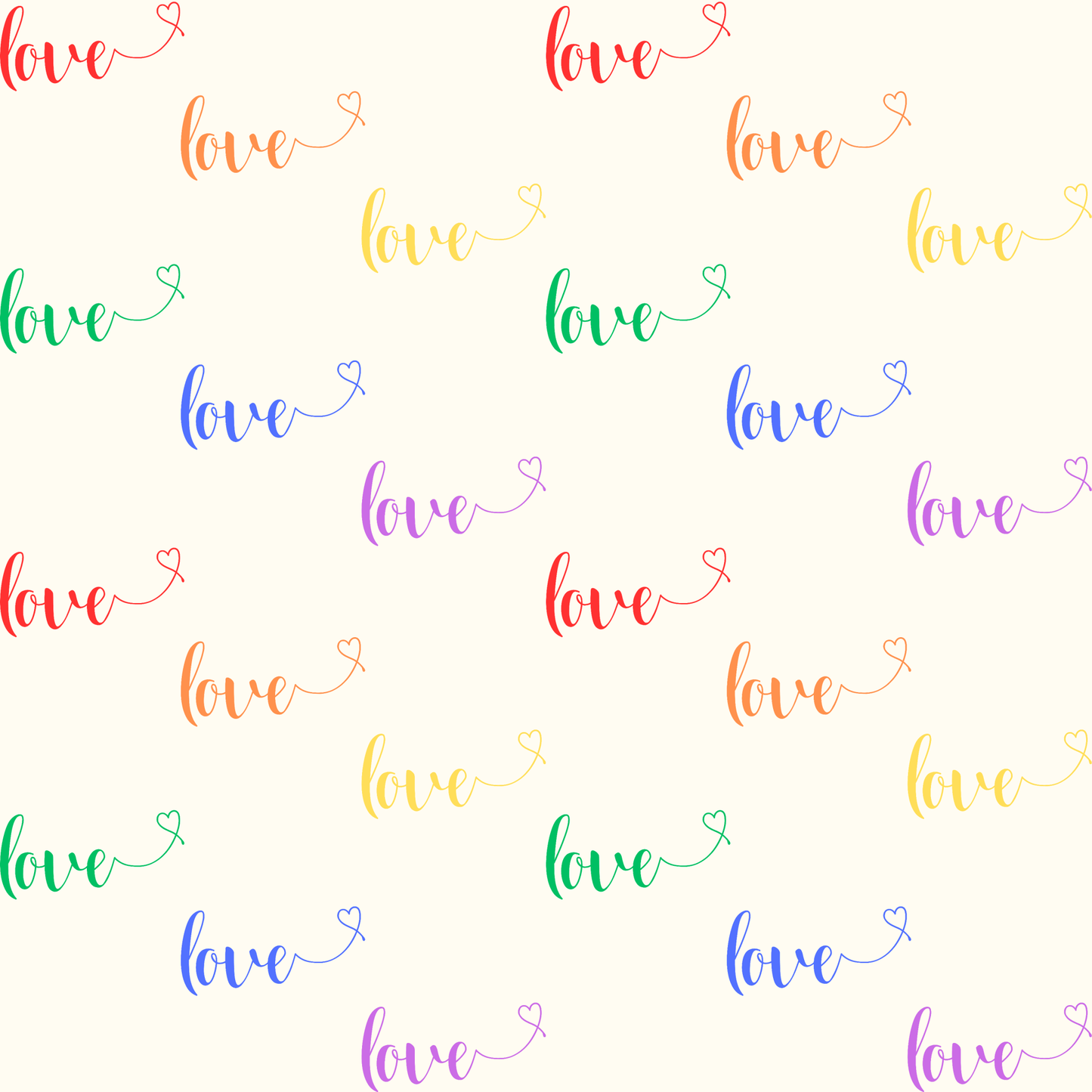 Rainbow Love Calligraphy Design