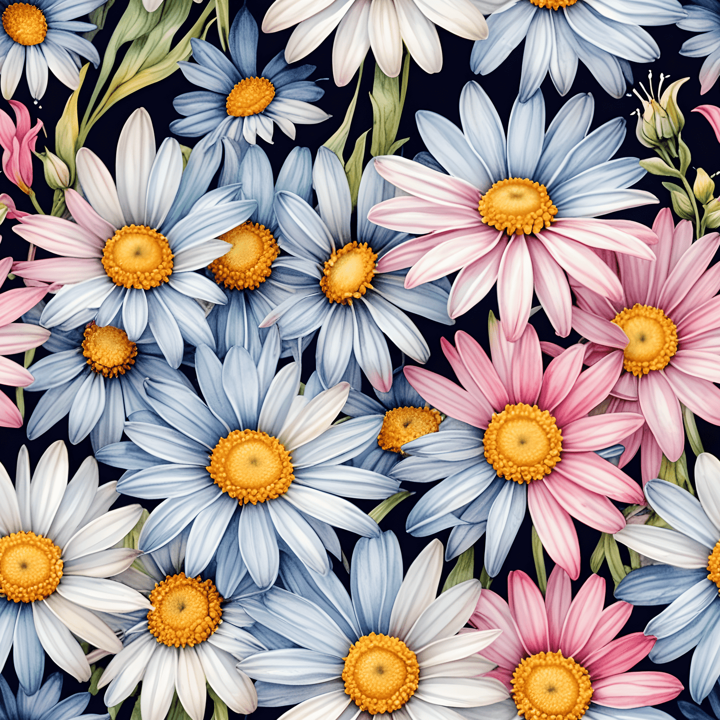 Gift Wrap - Elegant Floral Daisies