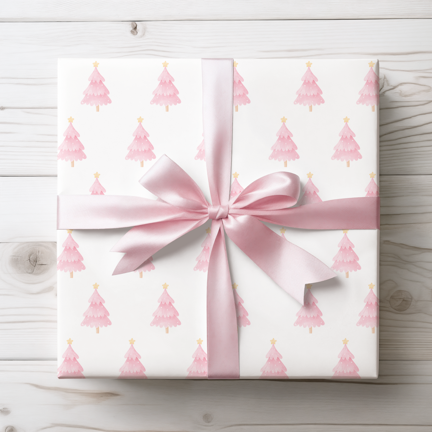 Think Pink Fir-real – Blush Christmas Tree Wrapping Paper