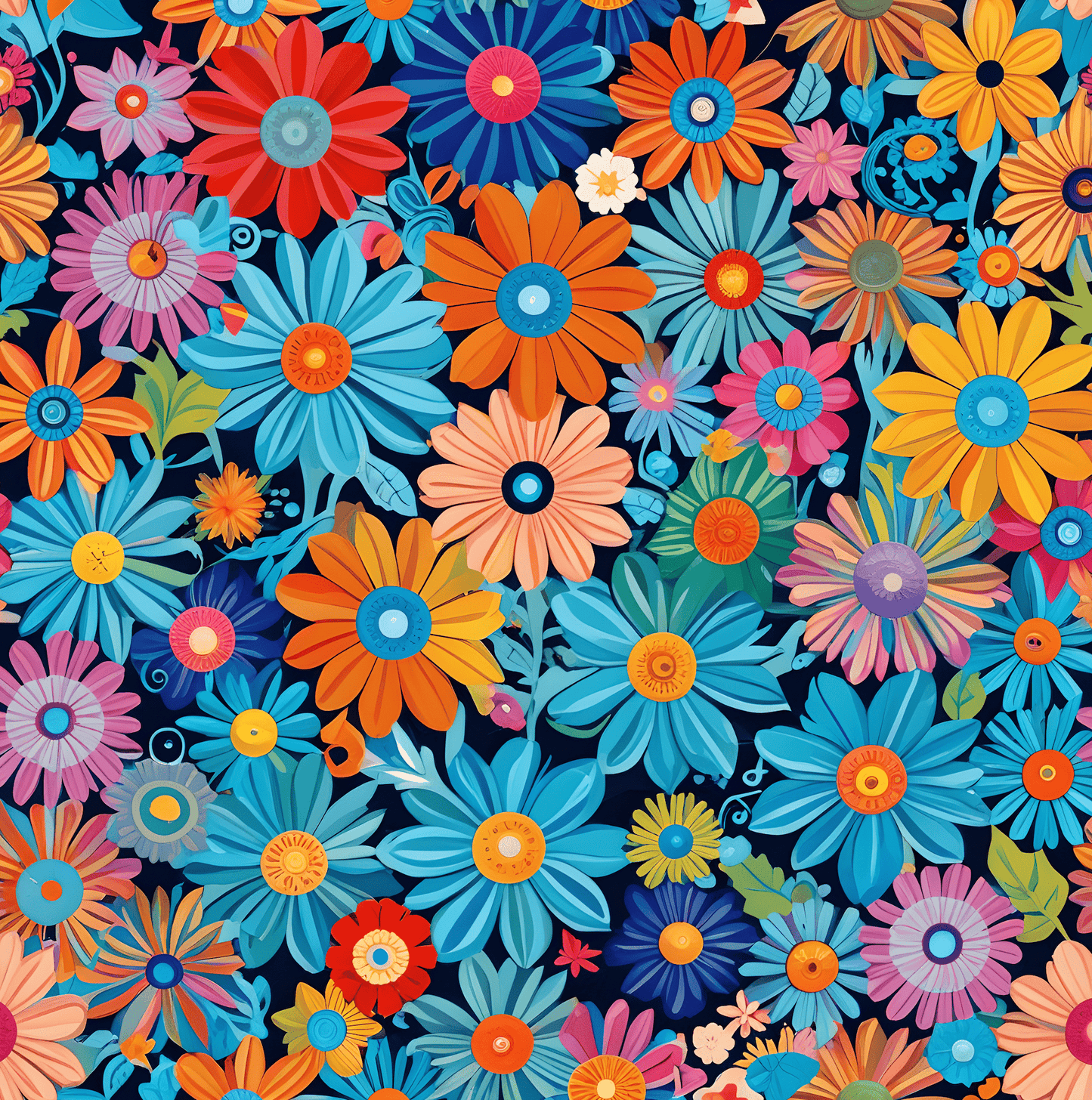 Botanical Colorful Flowers Gift Wrap Roll for Birthday