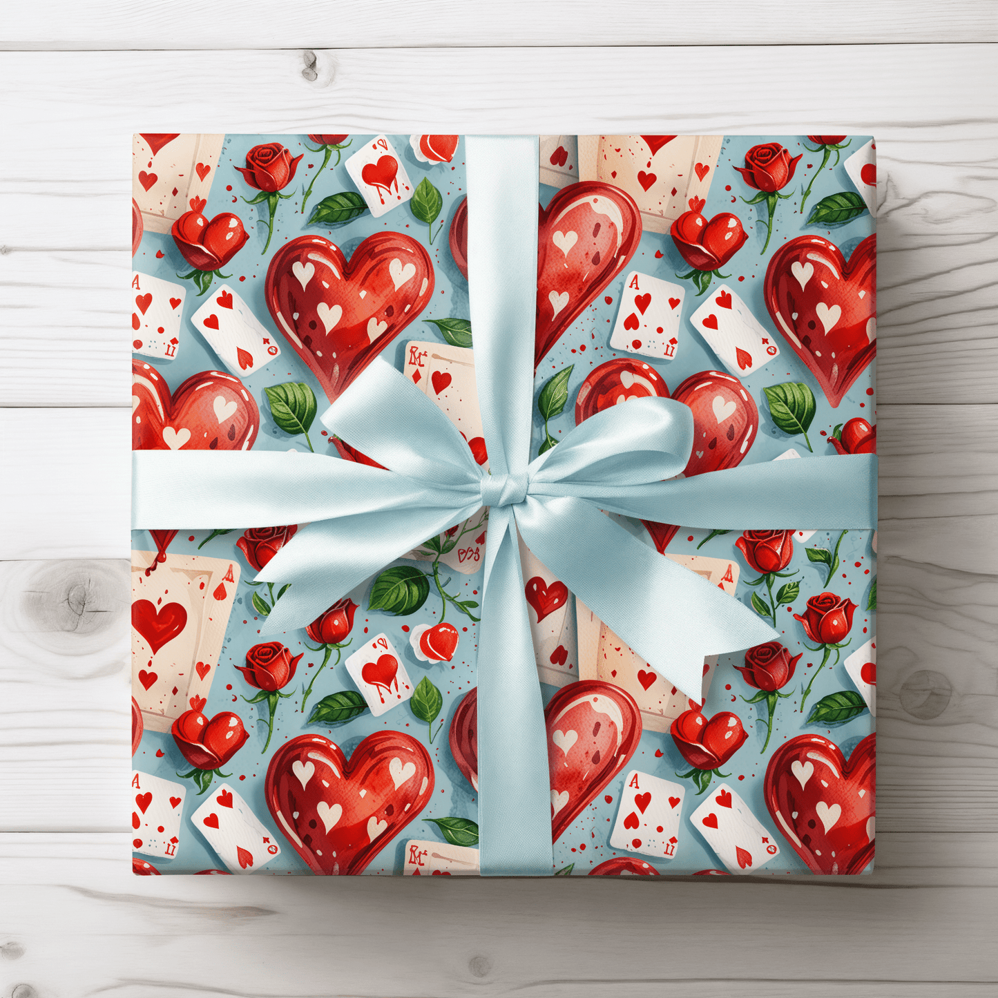 Abstract Queen of Hearts Cards Painting the Roses Red