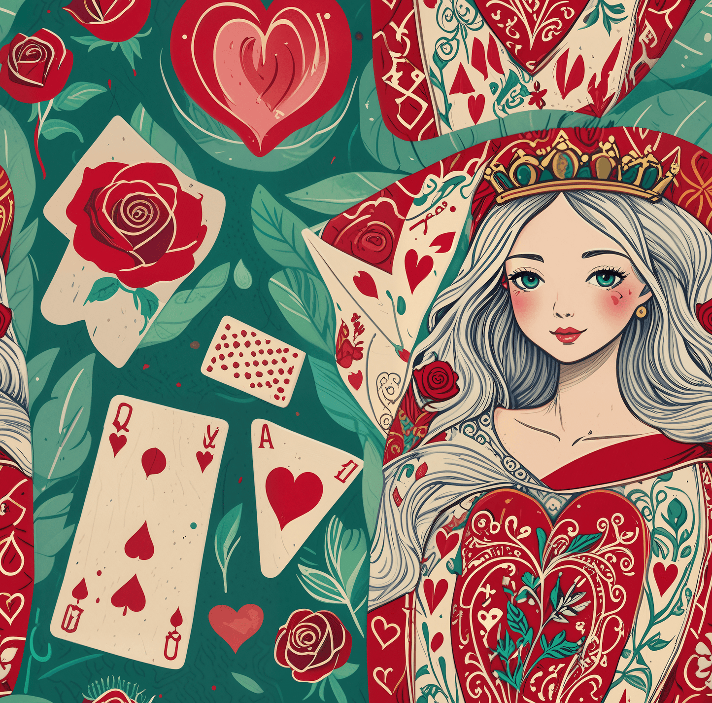 Queen of Hearts Playing Card Design