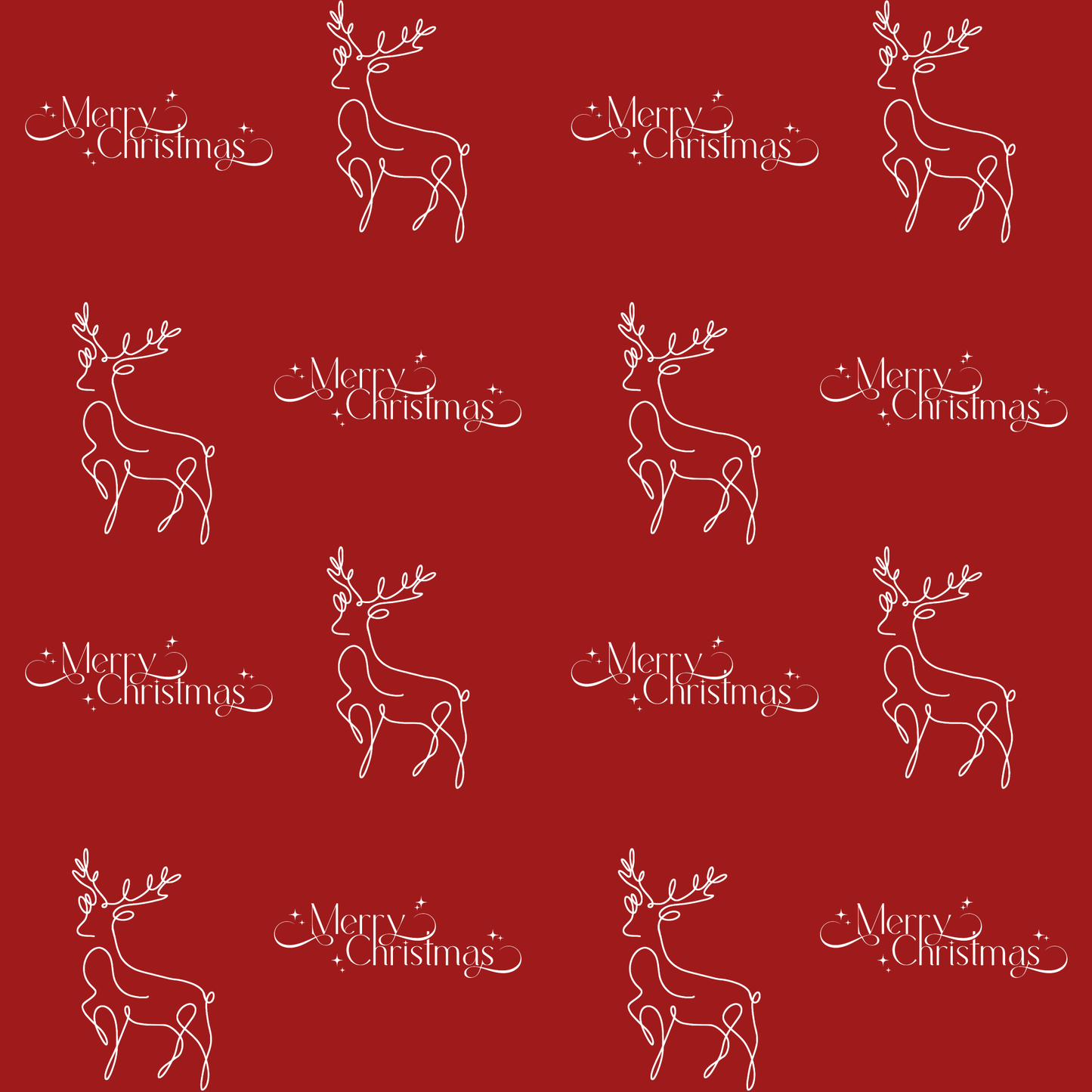 Sleigh All Day – Minimalist Reindeer Christmas Wrapping Paper