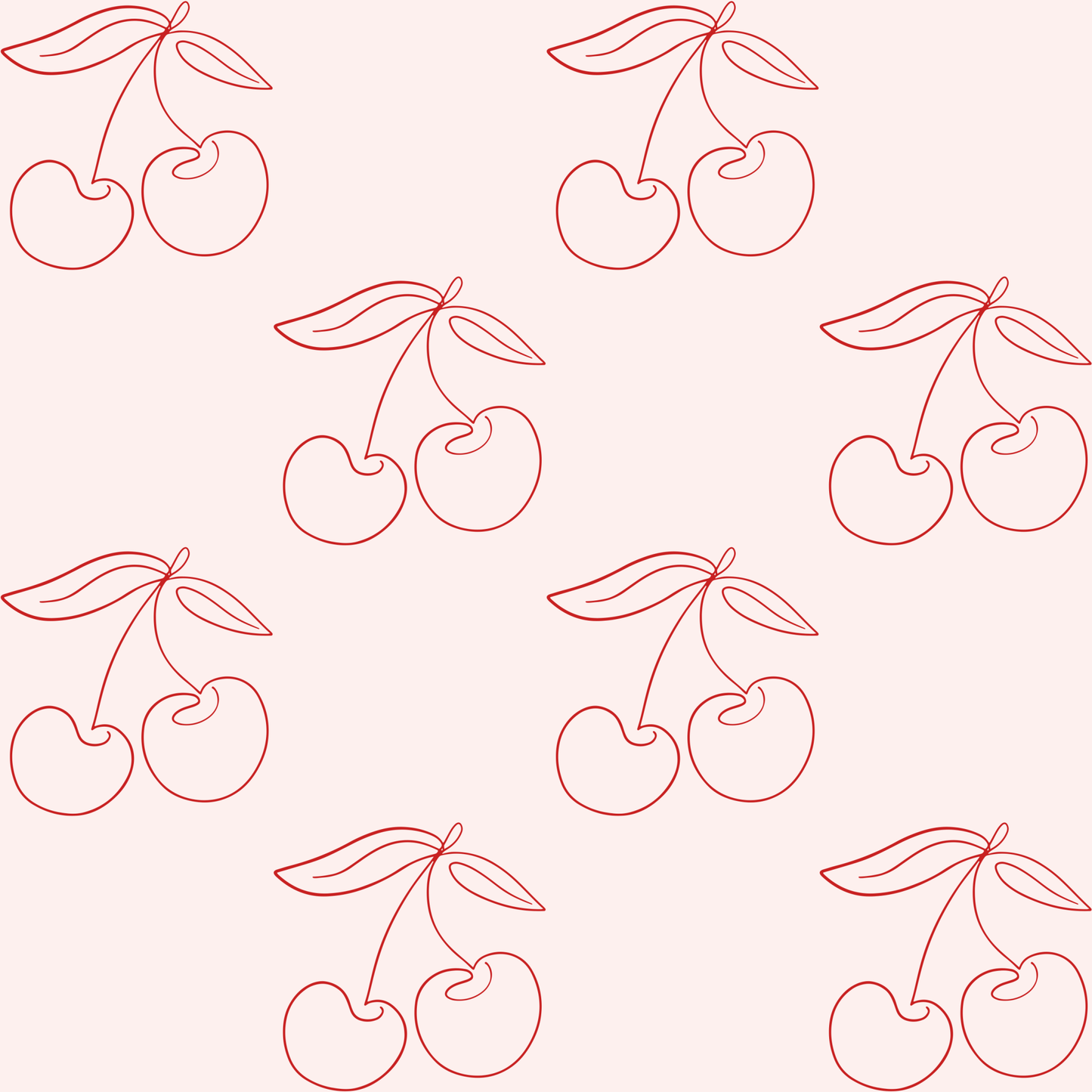 Chic Red Cherry Line Drawn Gift Wrap
