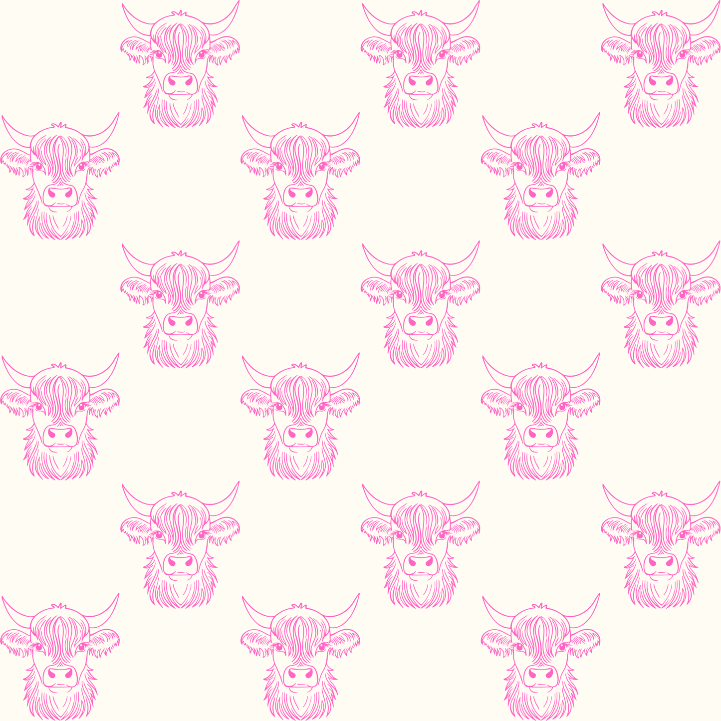 Pink Cute Highland Cow Wrapping Paper Roll