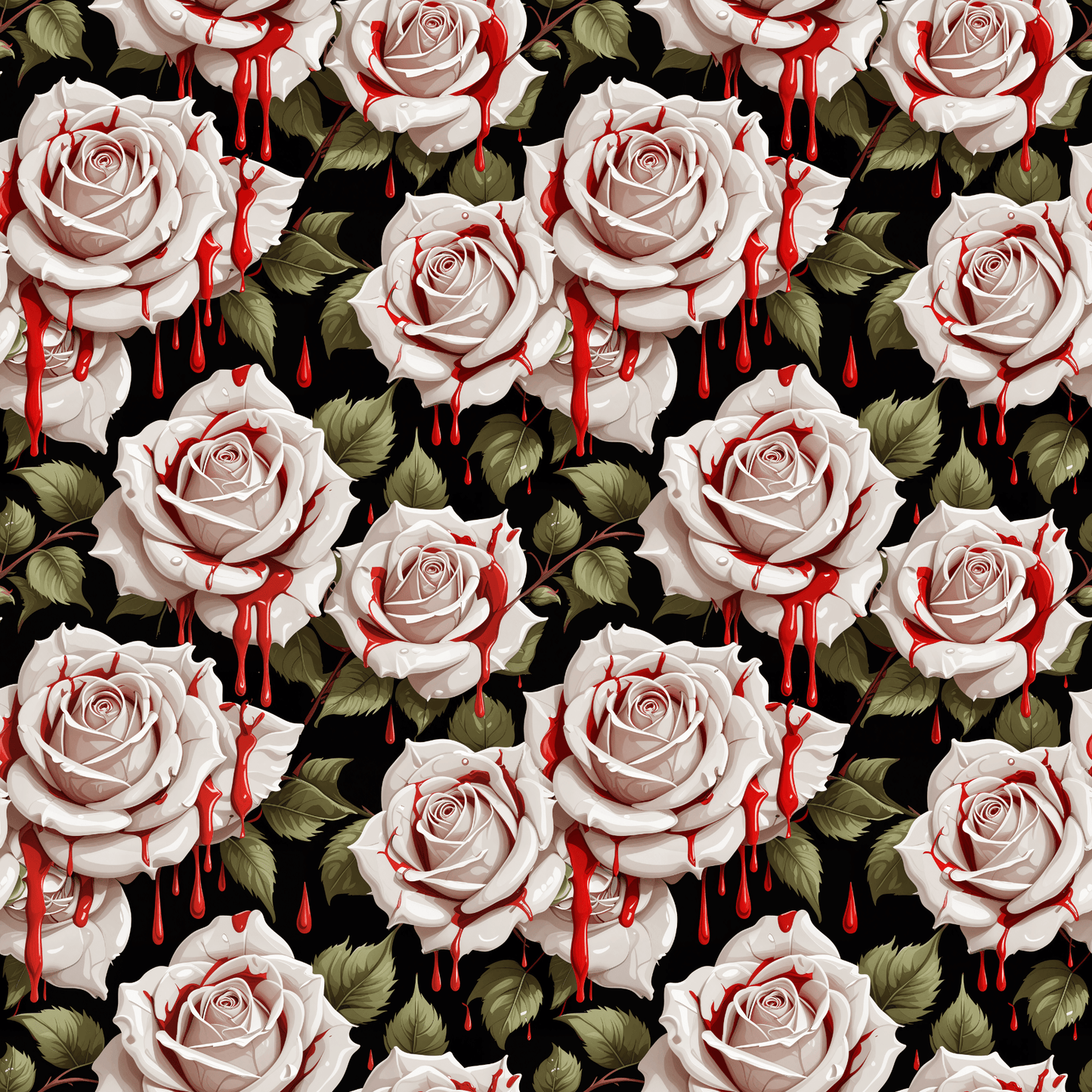 Alice in Wonderland White Roses Being Painted Red