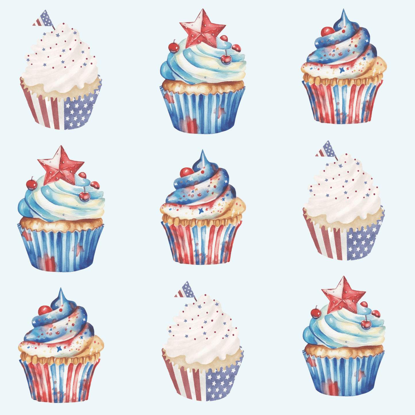 Festive 4th of July Cupcake Wrapping Paper