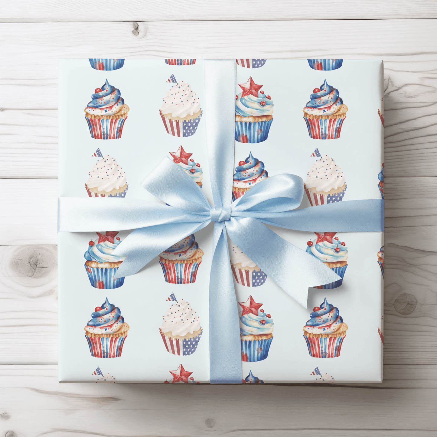 Festive 4th of July Cupcake Wrapping Paper