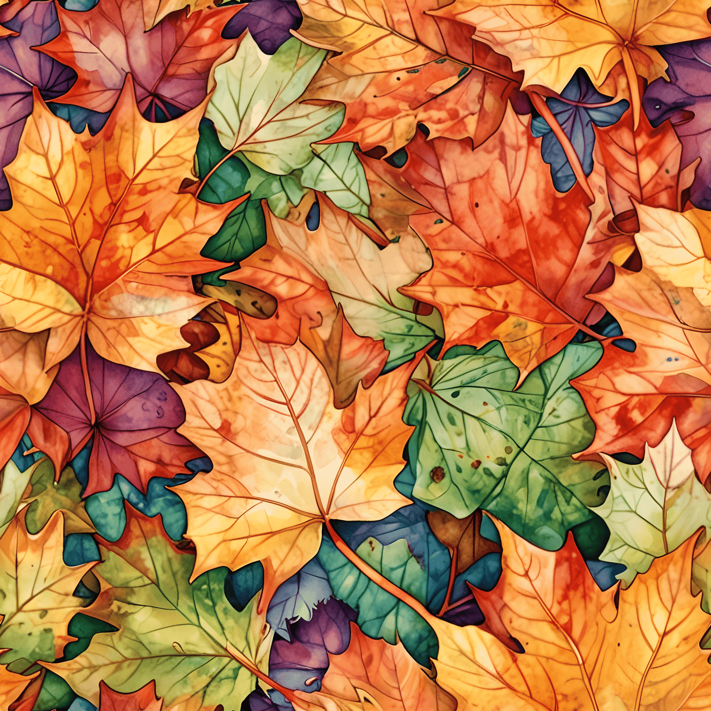 Fall Leaf Wrapping Papers, Autumn Gift Wrap