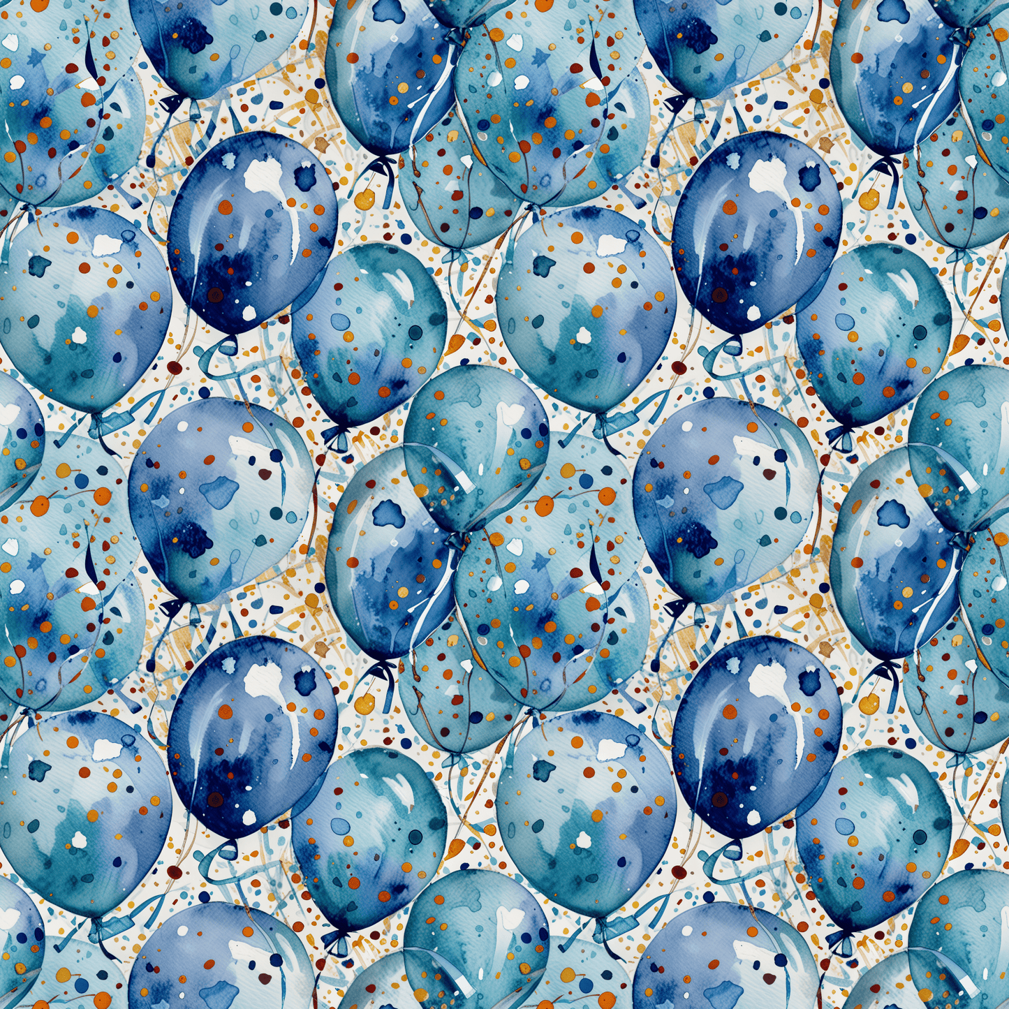 Artistic Blue Celebration Wrapping Papers