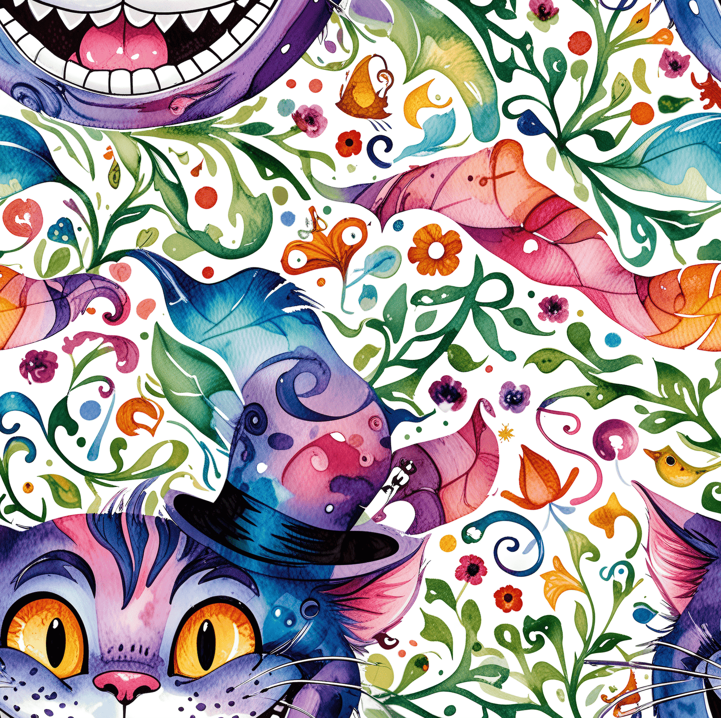 Colorful Cheshire Cat Wrapping Paper