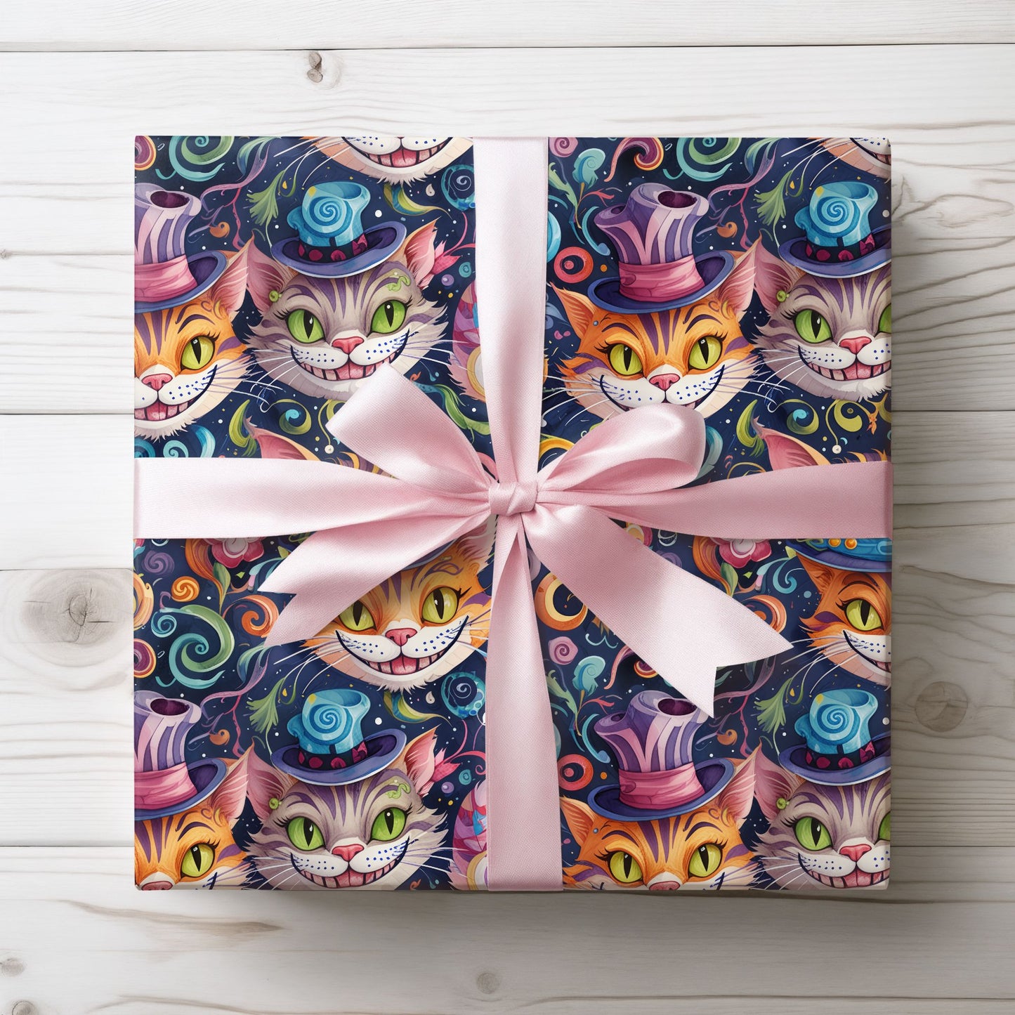 Colorful Cheshire Cat Wrapping Paper