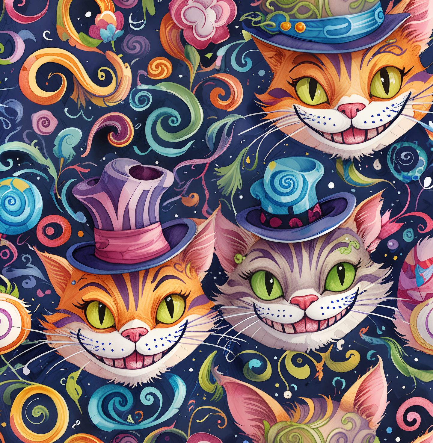 Colorful Cheshire Cat Wrapping Paper