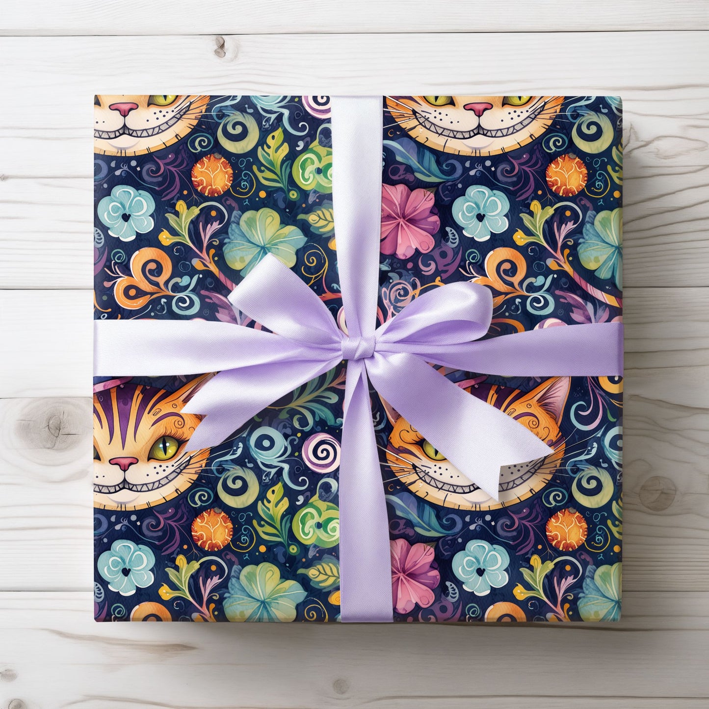 Cheshire Cat Vibrant Abstract Wrapping Paper