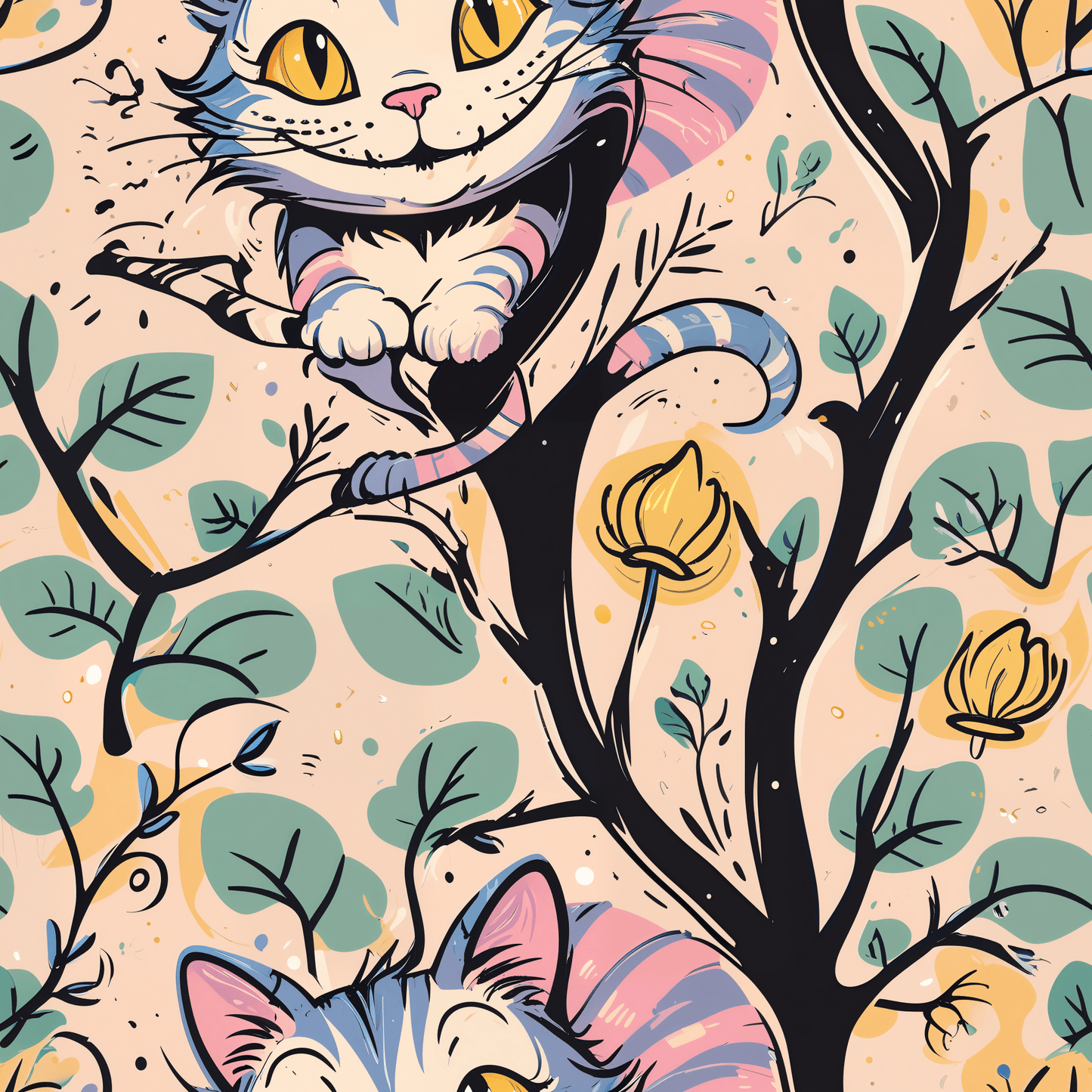 Abstract Cheshire Cat Gift Wrap