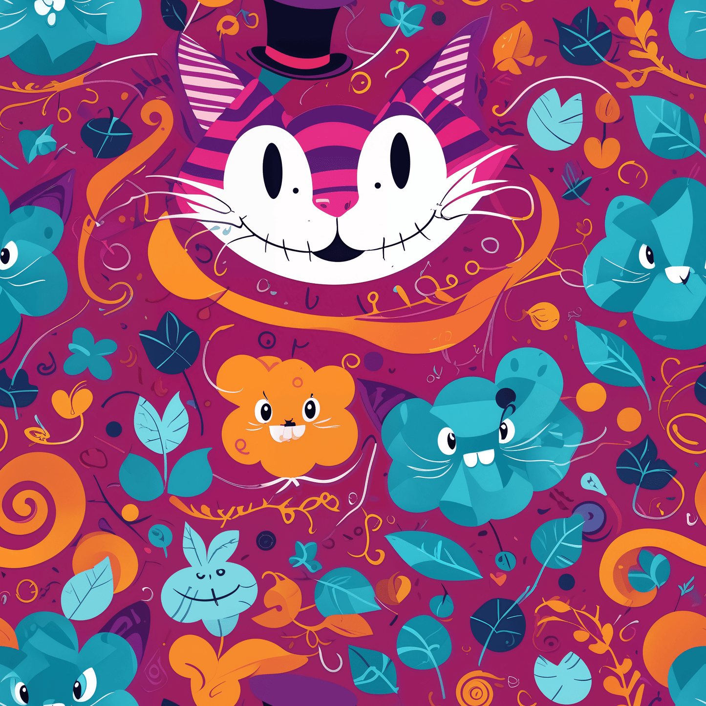 Colorful Abstract Cheshire Cat Gift Wrap