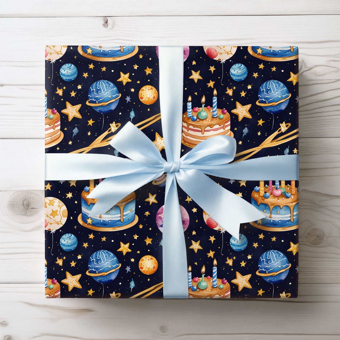 Space and Cake Design Gift Wrap