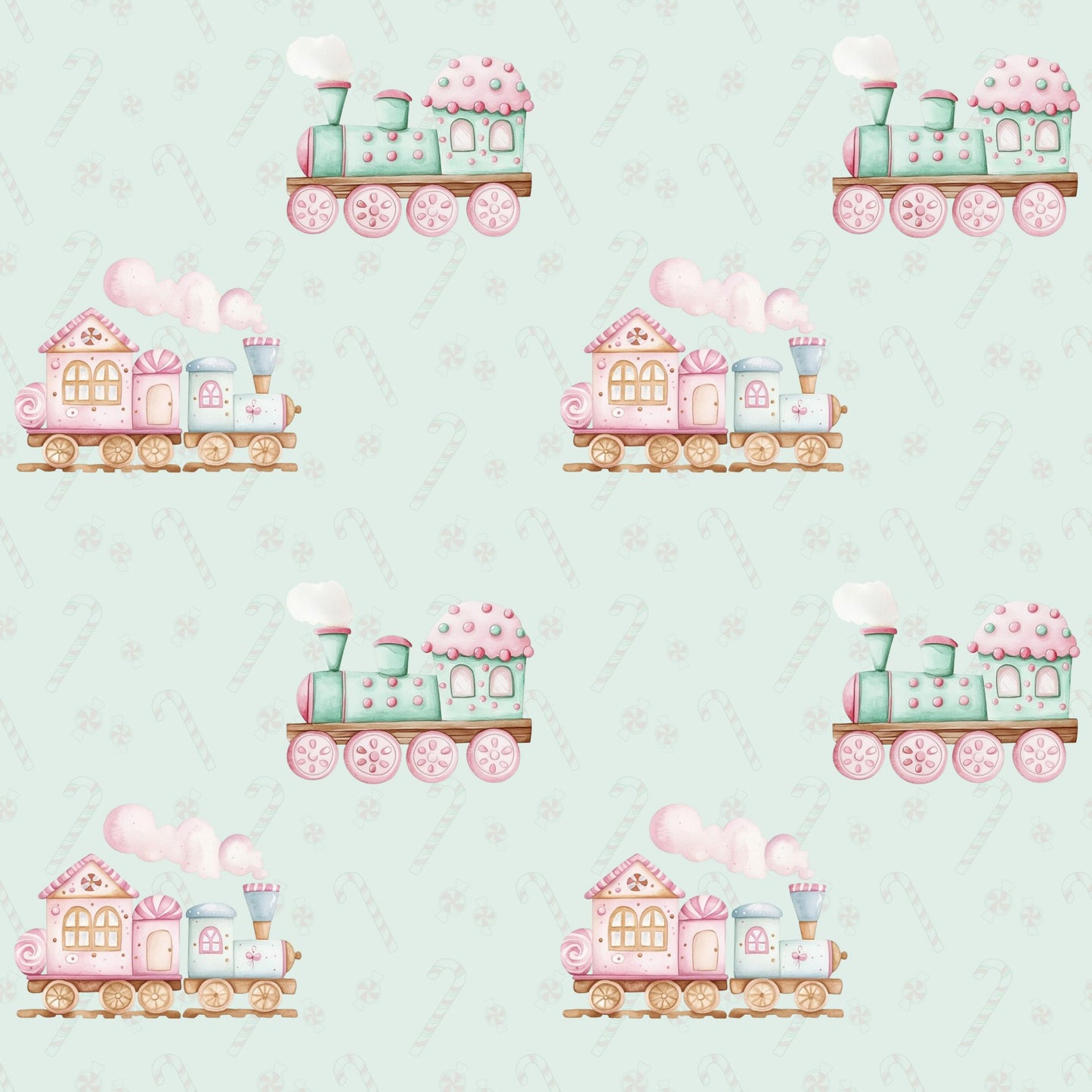 The Sweet Express – Gingerbread Christmas Train Wrapping Paper