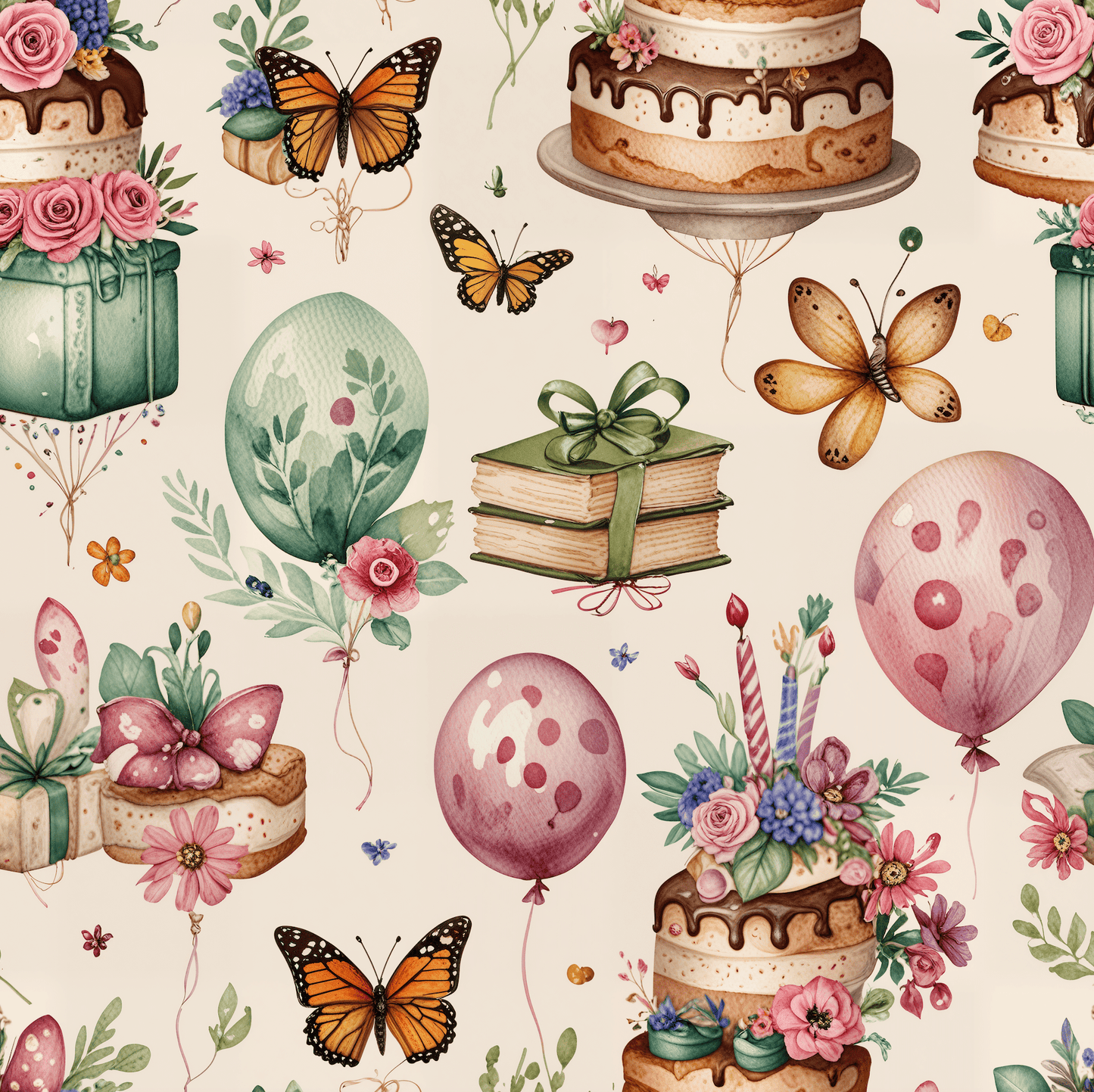 Charming Botanical Birthday Gift Wrap