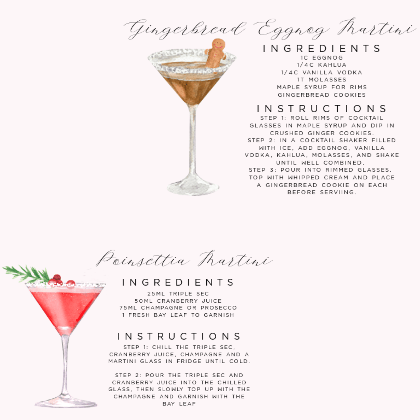 Tipsy Tinsel & Toasty Tidings - Cocktail Recipe - Print Wrapping Paper