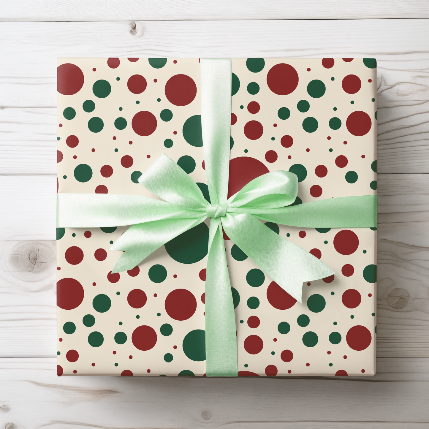 Festive Red & Green Dot Wrapping Paper