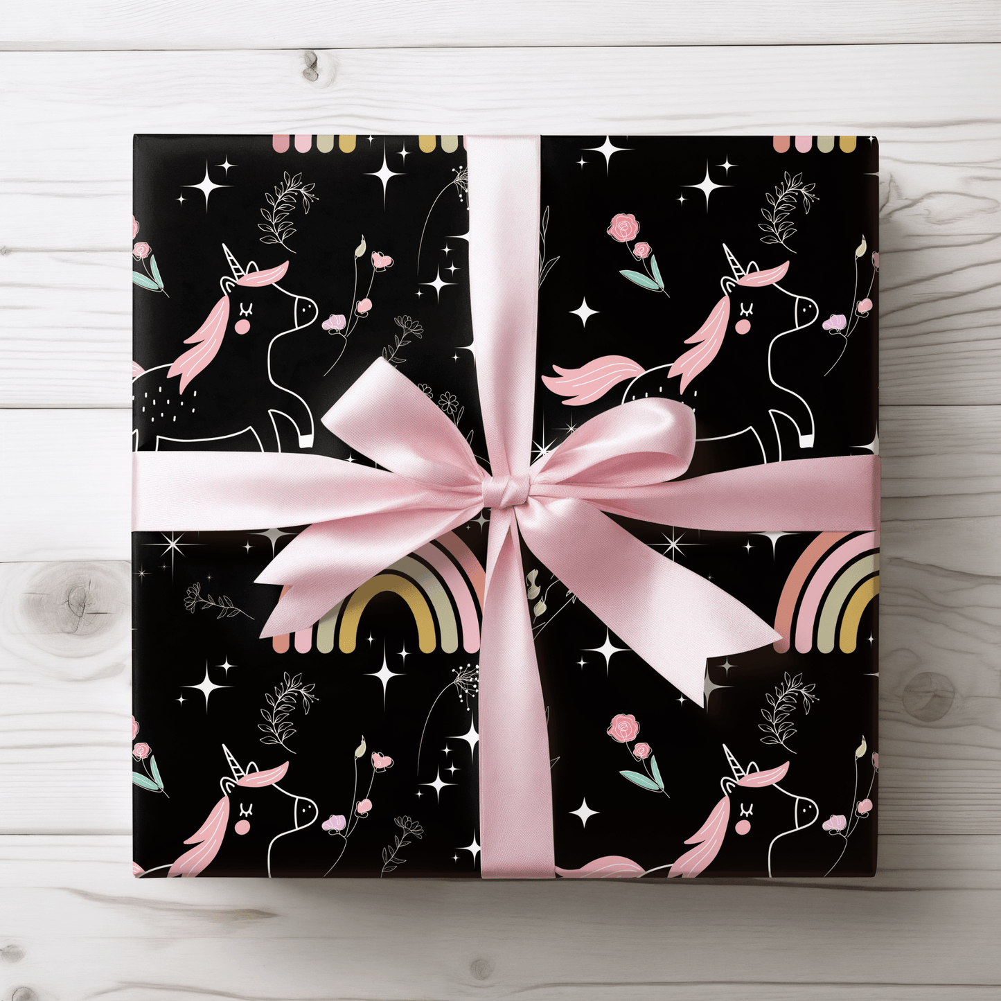 Black Unicorn Rainbow Design