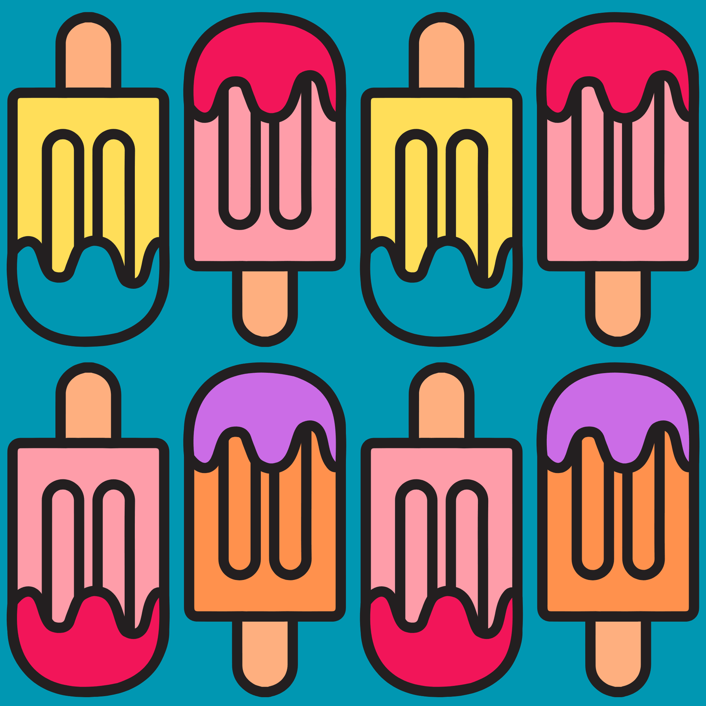 Colorful Blue Popsicle Pop Art Design