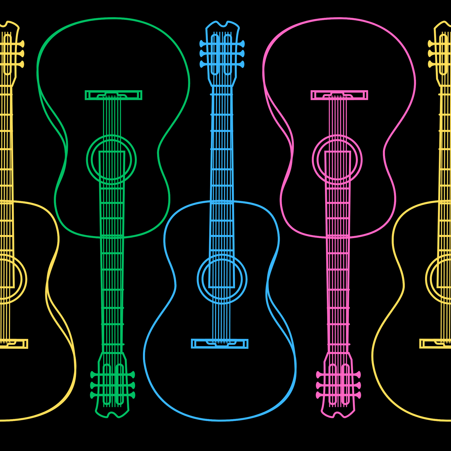 Wrapping Paper - Neon Guitar Design