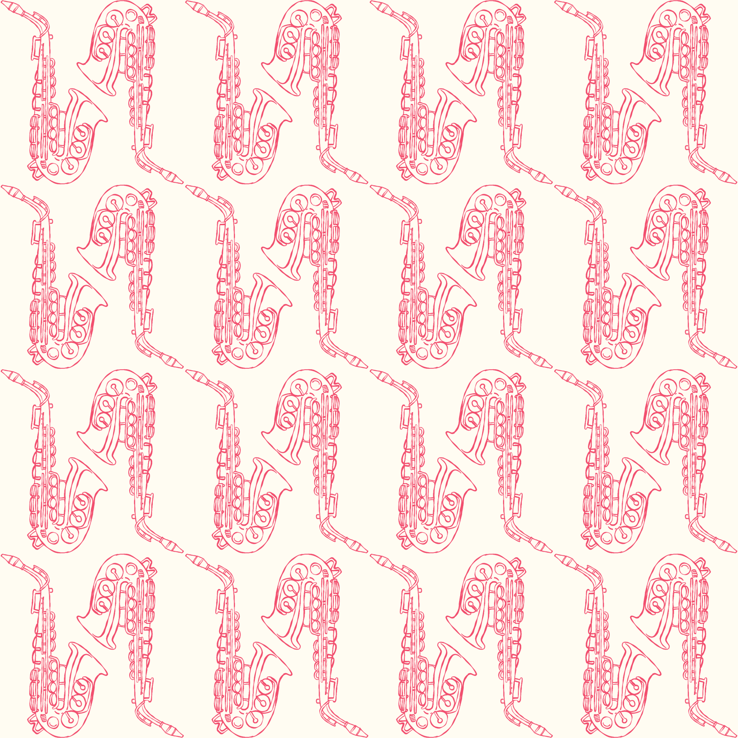 Chic Pink Saxophone Patterned Wrapping Paper