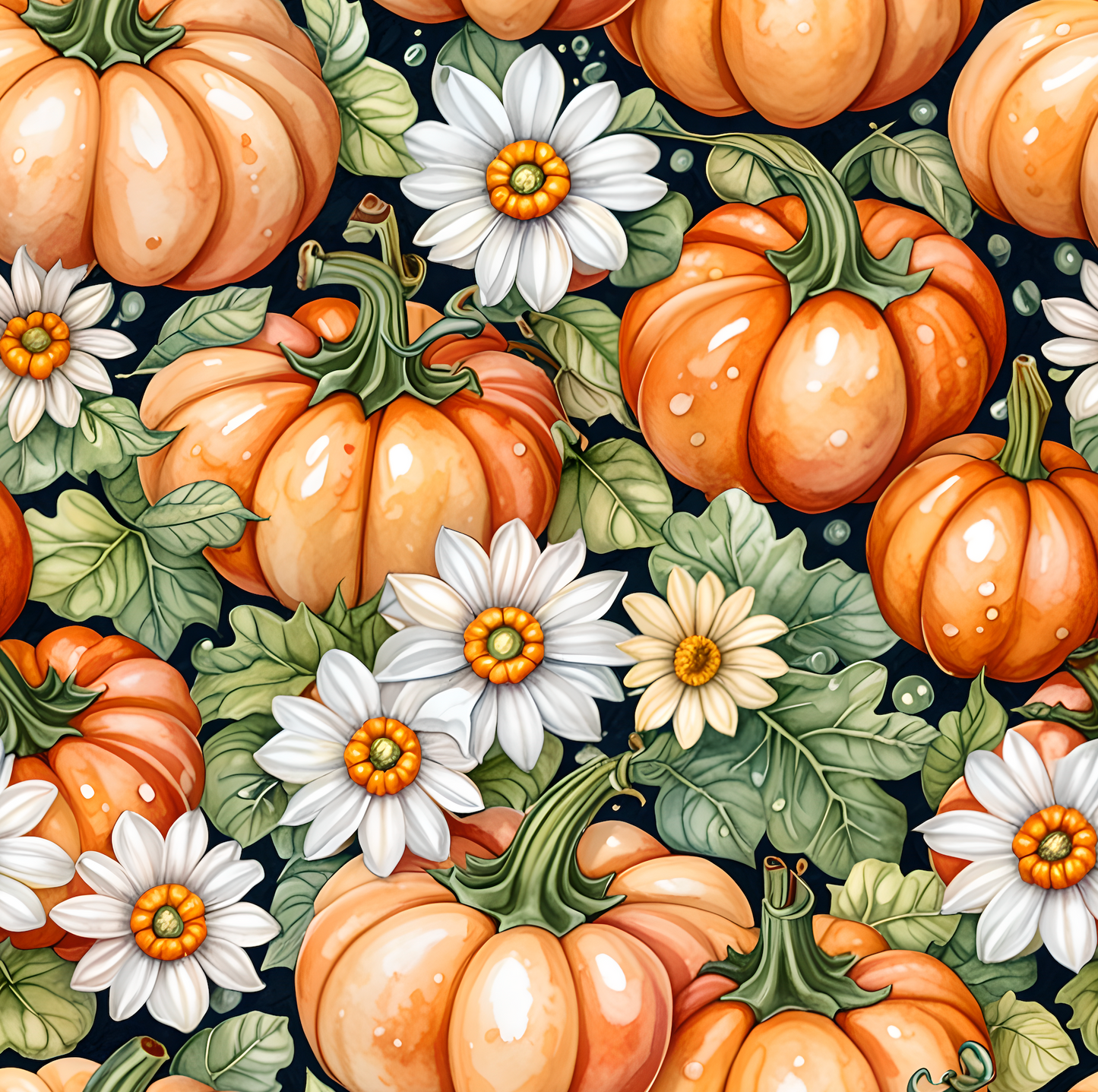 Pumpkin Patch Chic – Autumn Floral Pumpkin Wrapping Paper