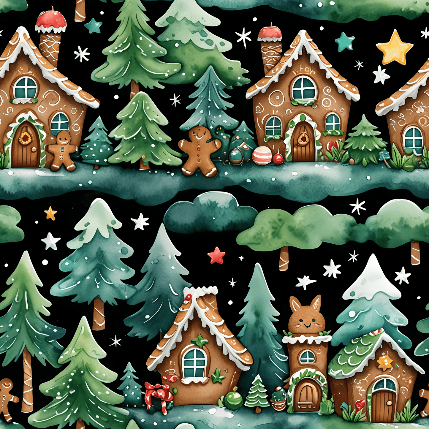 Midnight Munchkinville – Gingerbread Dreams on a Starry Night
