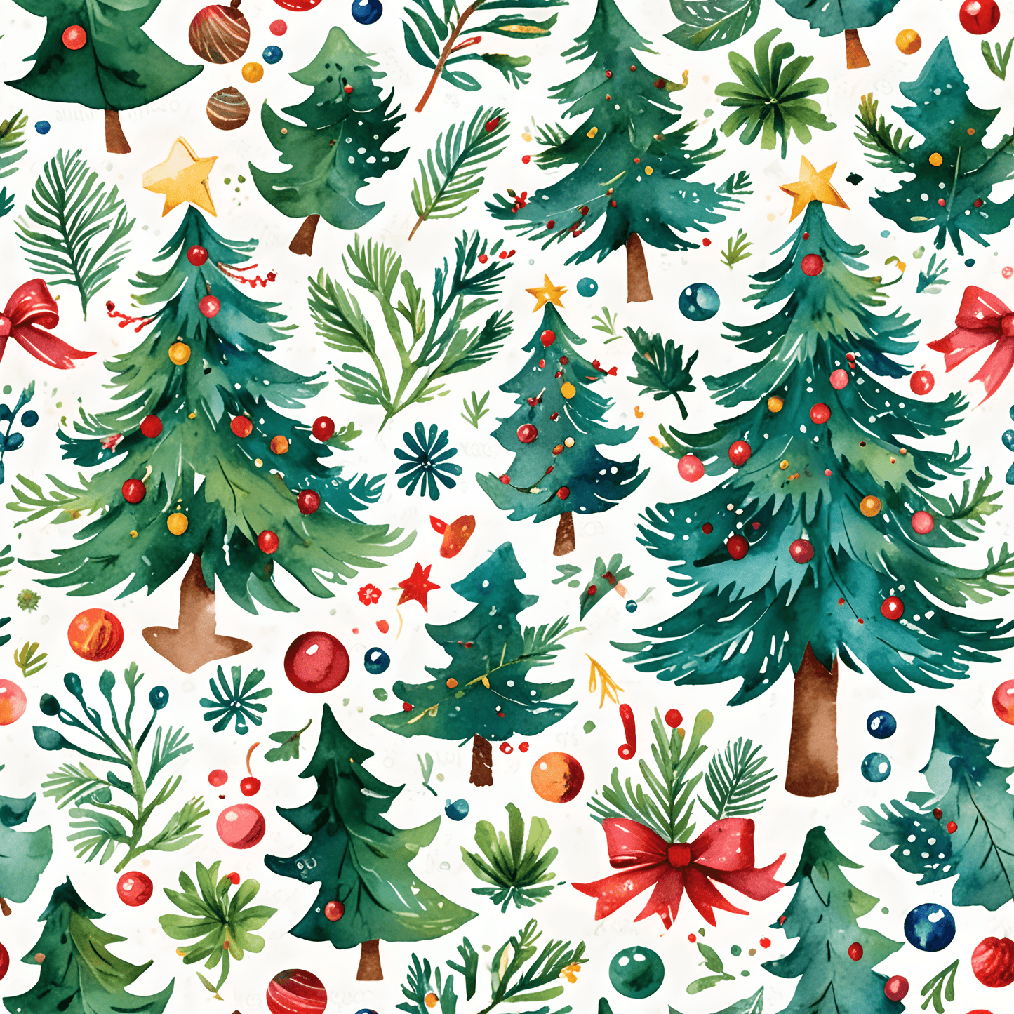 Fir Real Festive – Watercolor Christmas Tree Forest Wrapping Paper
