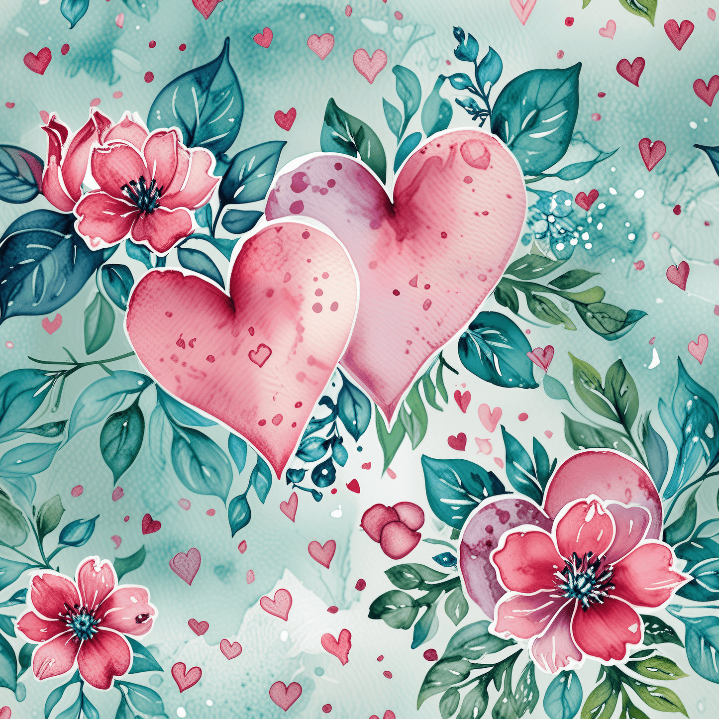 Blue & Pink Floral Gift Wrap