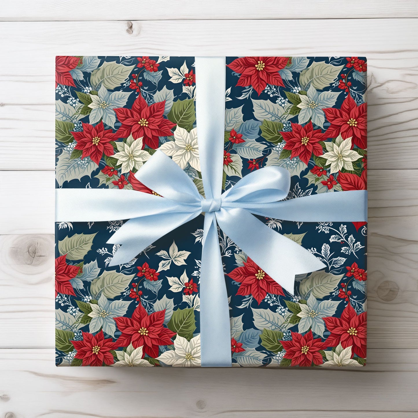 Festive Floral Christmas Wrapping Paper