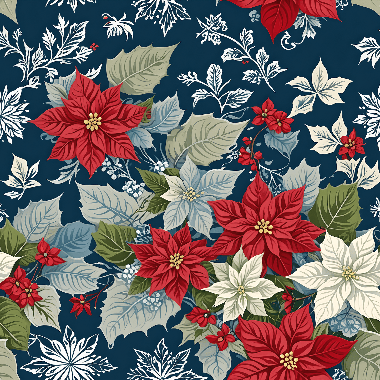 Festive Floral Christmas Wrapping Paper