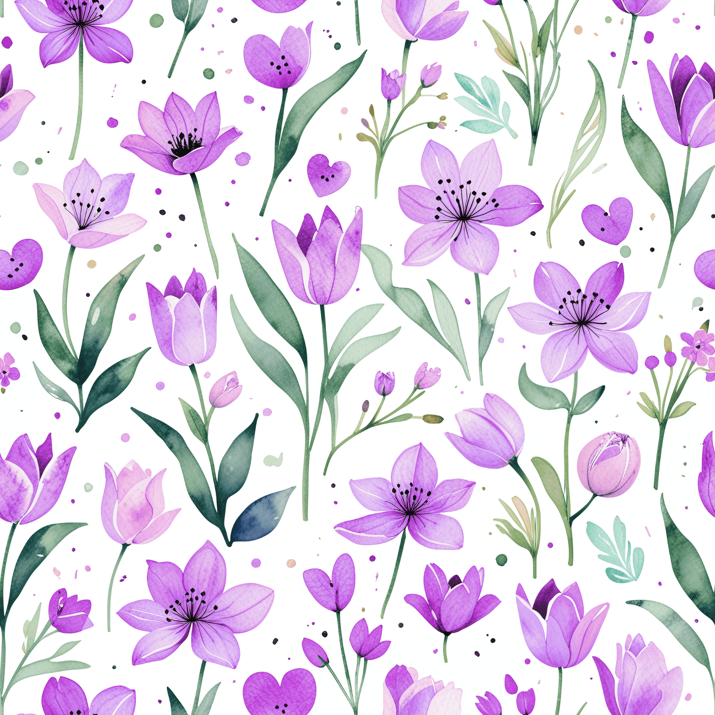Purple Floral Gift Wrap Rolls