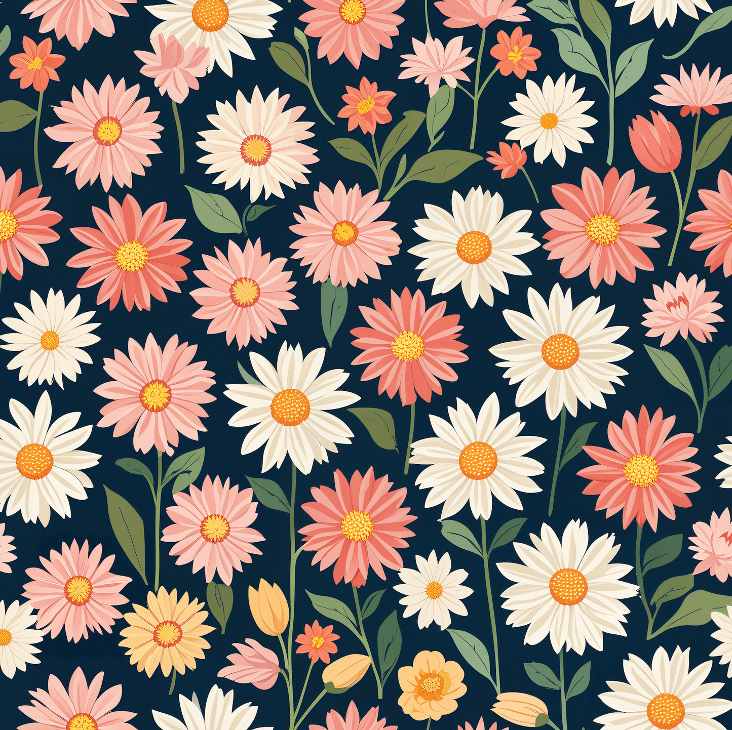 Colorful Daisy Floral Wrapping Paper